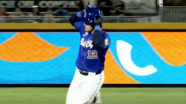 Caden Bodine's homers from both sides of the plate