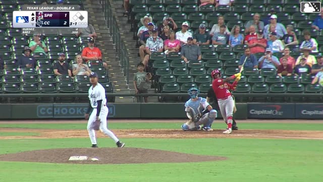 Jesús Báez homers (22) on a line drive to left center field. Rainiel Rodriguez scores.