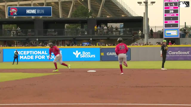 Justin Gonzales singles on a line drive to right fielder Jean Carlos Sió. Tyler McDonough scores.