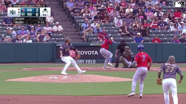 Brett Bateman singles on a fly ball to right fielder Dominic Fletcher. James Triantos scores. Brett Bateman to 2nd. Brett Bateman advances to 2nd, on a throwing error by right fielder Dominic Fletcher.