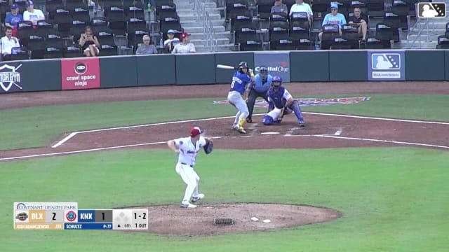 Josh Adamczewski homers (2) on a fly ball to right field.