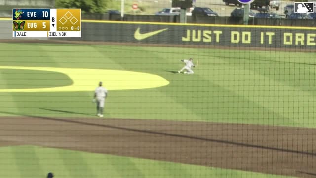 Jonny Farmelo makes a sliding catch in center