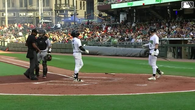 Carlos Jorge hits his fourth home run of the year