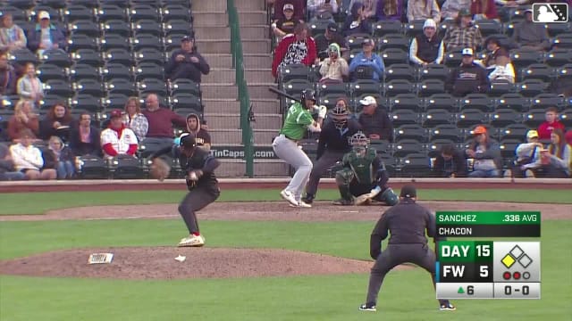 Carlos Sanchez homers (5) on a fly ball to center field. Victor Acosta scores.