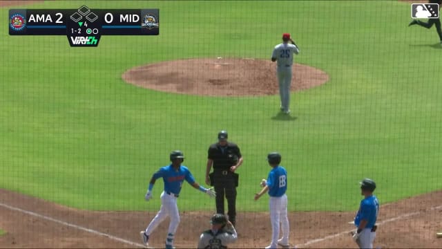Leo De Vries homers with help from left fielder