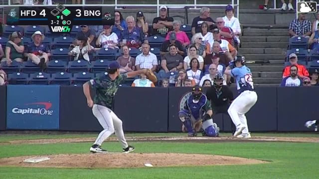 Jacob Reimer singles on a line drive to center fielder GJ Hill. Jefferson Rojas scores. Jacob Reimer to 2nd.