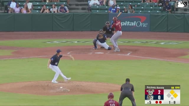 Sebastian Walcott doubles (3) on a line drive to right fielder Braedon Karpathios. Corey Joyce scores. Frainyer Chavez to 3rd.