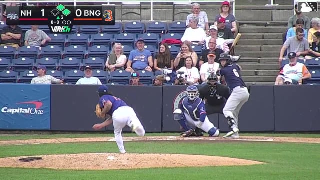 Dub Gleed singles on a line drive to center fielder John Bay. Adrian Pinto scores. Eric Snow to 3rd.