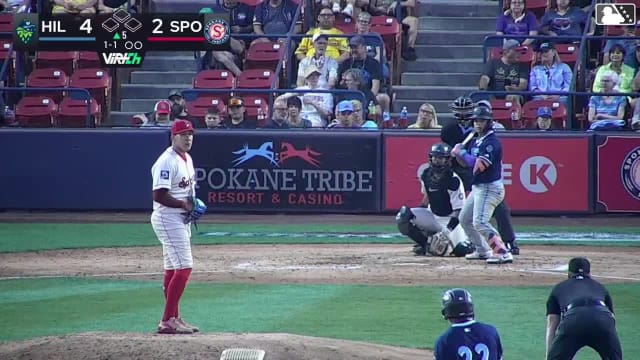 Carlos Virahonda doubles (6) on a line drive to left fielder Tommy Hopfe. Kayson Cunningham scores.