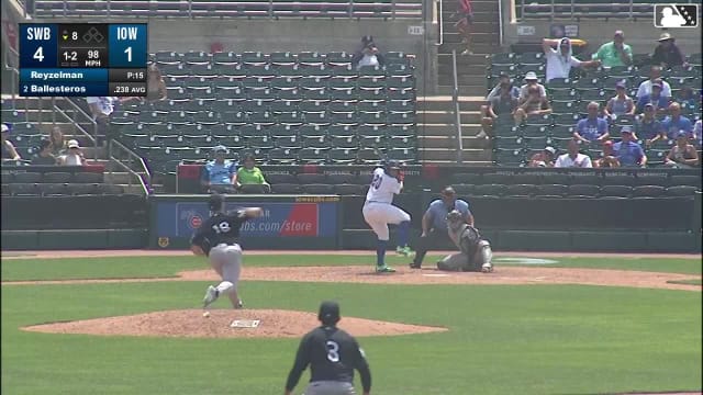 Moisés Ballesteros strikes out on a foul tip.