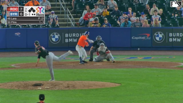 Émilien Pitre homers (1) on a fly ball to right field.