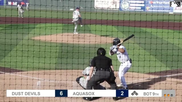 Carlos Jimenez homers (6) on a fly ball to center field.
