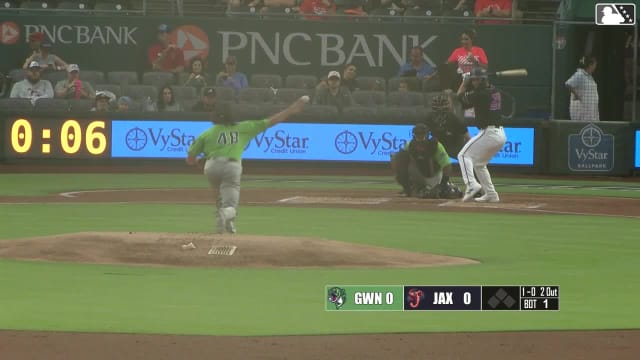 Jonathon Long homers (16) on a fly ball to right field.