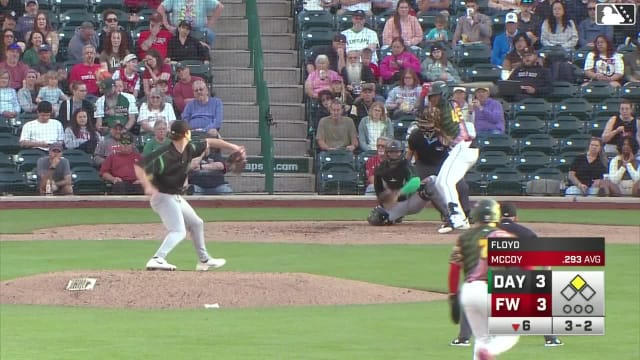 Alex McCoy doubles (16) on a line drive to center fielder Kien Vu. Carlos Rodriguez scores.
