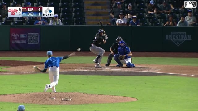 Ethan Salas triples (2) on a sharp line drive to center fielder Zach Ehrhard. Marcos Castañon scores.