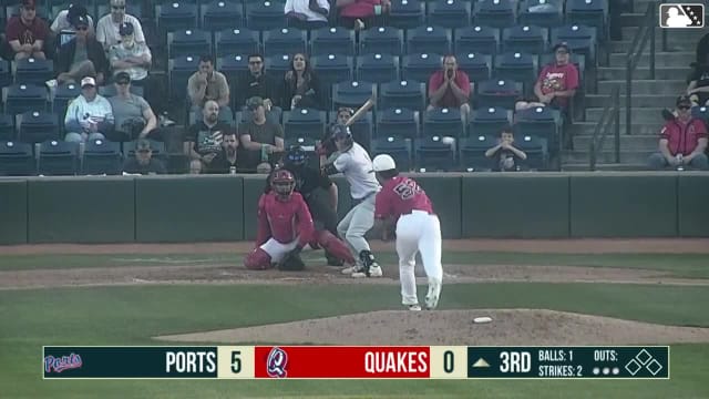 Gavin Turley homers (5) on a fly ball to left field.