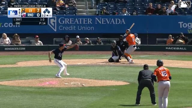 Drew Swift strikes out on a foul tip.