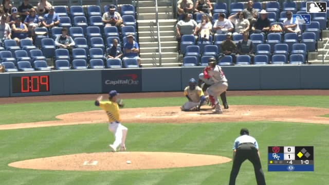 Carlos Virahonda singles on a line drive to left fielder AJ Soldra. JD Dix scores.