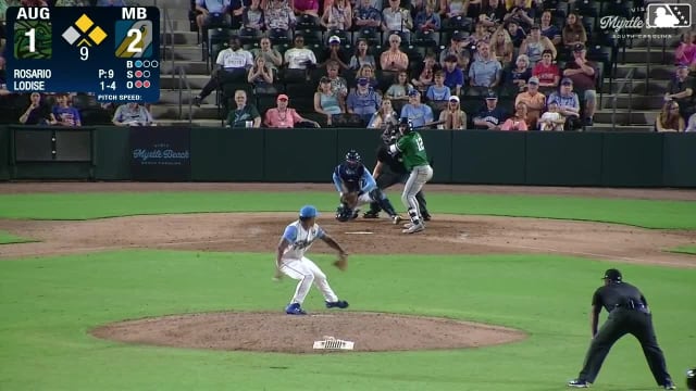 Alex Lodise singles on a line drive to center fielder Darlyn De Leon. Cody Miller scores. Michael Martinez to 2nd.