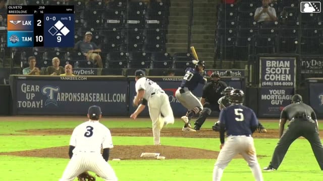 Michael Oliveto hits a ground-rule double (1) on a line drive to left-center field. Javier Osorio scores. Jordan Yost to 3rd.