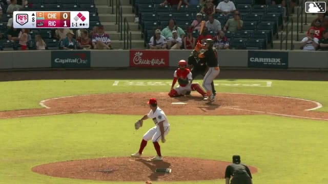Wehiwa Aloy homers (10) on a fly ball to left center field. Griff O'Ferrall scores. Frederick Bencosme scores.