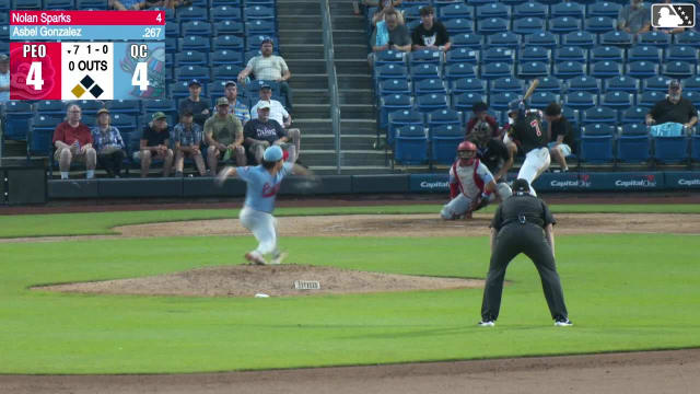 Asbel Gonzalez singles on a line drive to right fielder José Suárez. Angel Acosta scores.