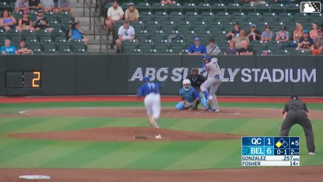 Asbel Gonzalez singles on a line drive to right fielder Esmil Valencia. Tyriq Kemp scores.