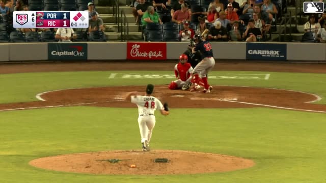 Henry Godbout doubles (1) on a fly ball to right fielder Lisbel Diaz. Johanfran Garcia scores. Ronald Rosario to 3rd.