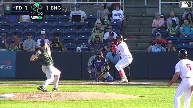 Mitch Voit doubles (5) on a sharp line drive to left fielder Mike Antico. JT Benson scores.