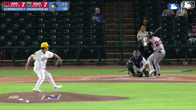 Jared Sundstrom singles on a line drive to right fielder Rudy Martin Jr. Lazaro Montes scores.