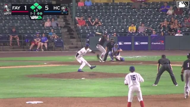 Kevin Alvarez doubles (16) on a sharp line drive to right fielder Juneiker Caceres. German Ramirez scores. Anthony Huezo scores. Xavier Neyens scores.