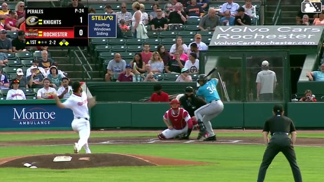 Junior Perez strikes out swinging.