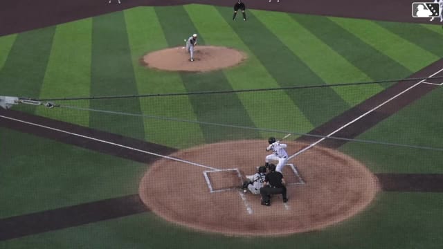 Jonny Farmelo singles on a ground ball to right fielder Aaron Graeber. Carter Dorighi scores. Axel Sanchez to 2nd.