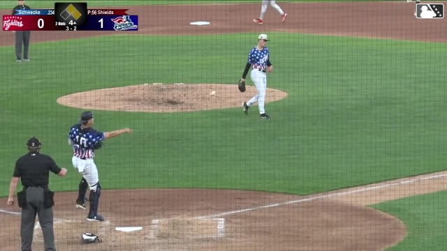 Ben Shields records his fifth and final strikeout 