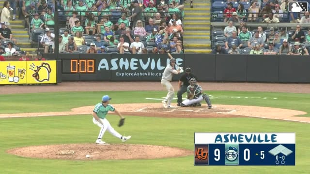 Theo Gillen homers (12) on a fly ball to center field.