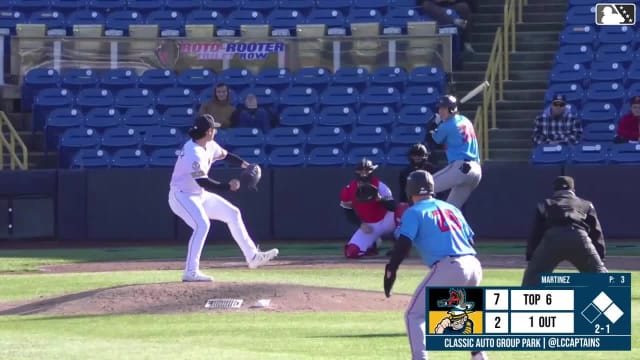 Aiva Arquette doubles (3) on a line drive to left fielder Ryan Cesarini. Wilfredo Lara scores. Brandon Compton scores.