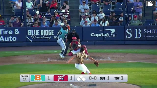 Aron Estrada homers (21) on a line drive to left center field.