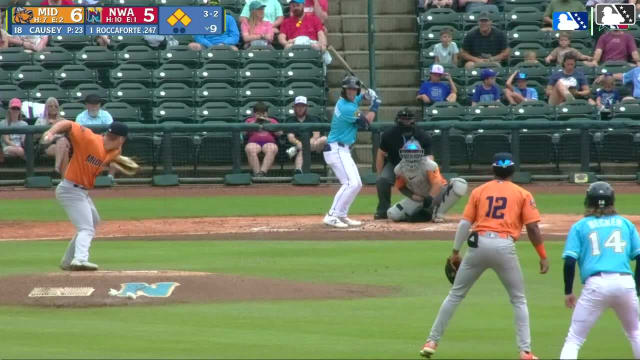 Carson Roccaforte hits a grand slam (14) to right field. Rudy Martin Jr. scores. Colton Becker scores. Alberto Rodriguez scores.