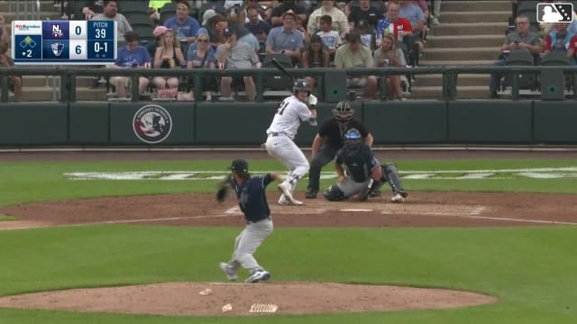 Core Jackson singles on a ground ball to center fielder Victor Arias. Jace Avina scores.
