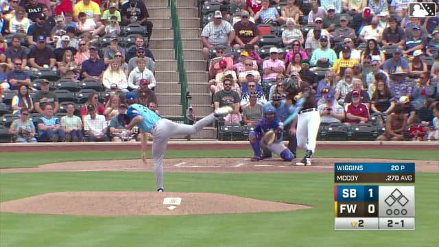 Alex McCoy homers (12) on a fly ball to center field.