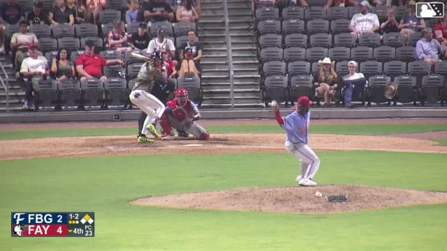 Kevin Alvarez singles on a line drive to center fielder Dashyll Tejeda. Logan Hughes scores.