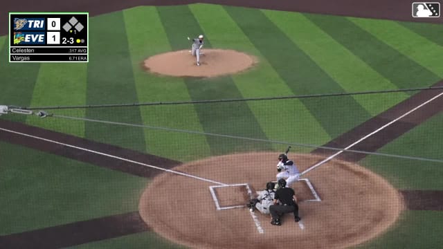 Felnin Celesten homers (12) on a fly ball to right center field.