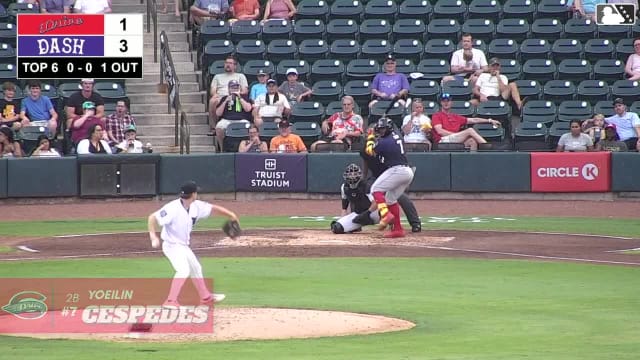 Yoeilin Cespedes homers (12) on a fly ball to left field.