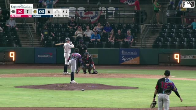 Taitn Gray homers (7) on a fly ball to left field.