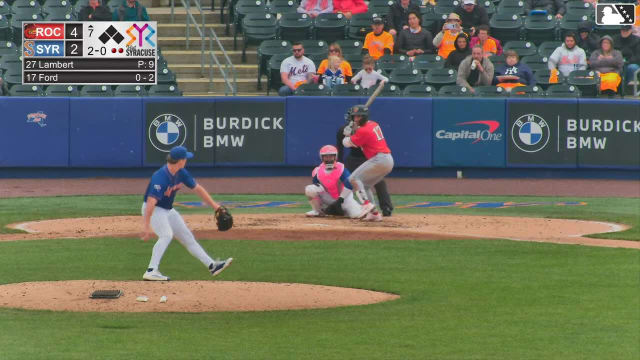 Harry Ford homers (1) on a fly ball to center field.