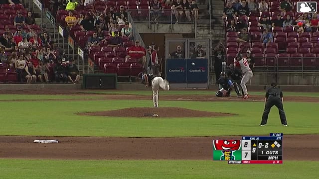 Lamar King Jr. singles on a soft ground ball to third baseman Brandon Winokur. Carlos Rodriguez scores.