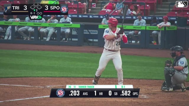 Tanner Thach homers (2) on a fly ball to right center field.