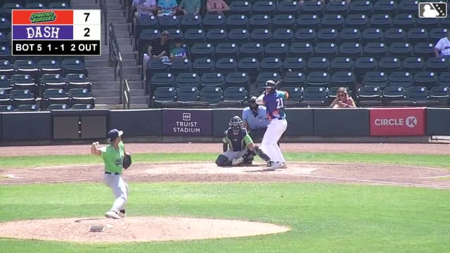 Caleb Bonemer homers (17) on a fly ball to left center field.