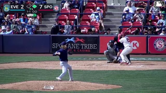 Ethan Hedges homers (16) on a line drive to left field. Derek Bernard scores.