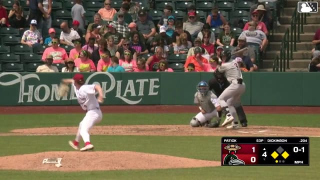 Daniel Dickinson singles on a line drive to left fielder Charles Davalan. Josh Adamczewski scores. Eric Bitonti to 2nd.